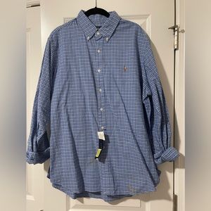 NWT Men’s Polo Ralph Lauren Blue Button Up Shirt